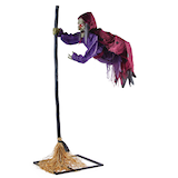 For Living Animated Flying Witch with Light Up Eyes Front_Angled_Left