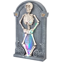 Gemmy Animated Dancing Skeleton with Tombstone, 12-in Front_Angled_Left
