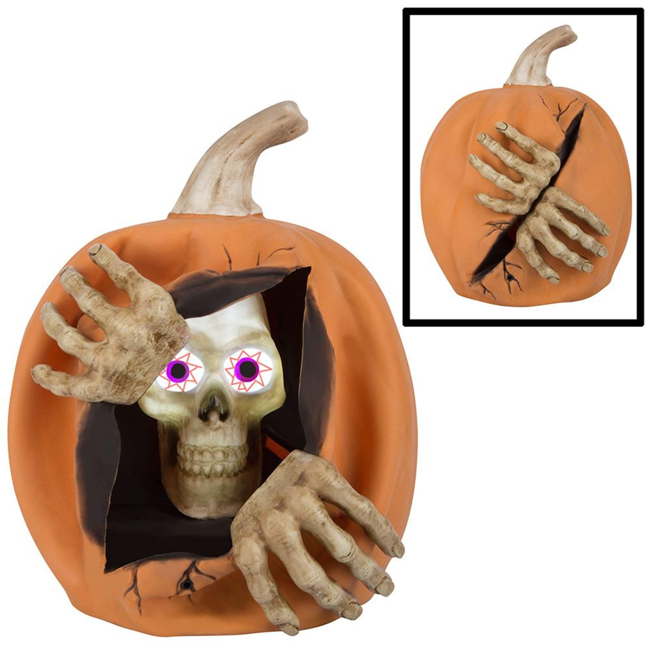 Gemmy Animated Pumpkin Skeleton Popout with Motion Sensor Composite_or_Mixed