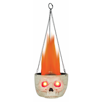 Light-Up Flaming Skull Chandelier, Batteries Included, 18-in Front_Flat
