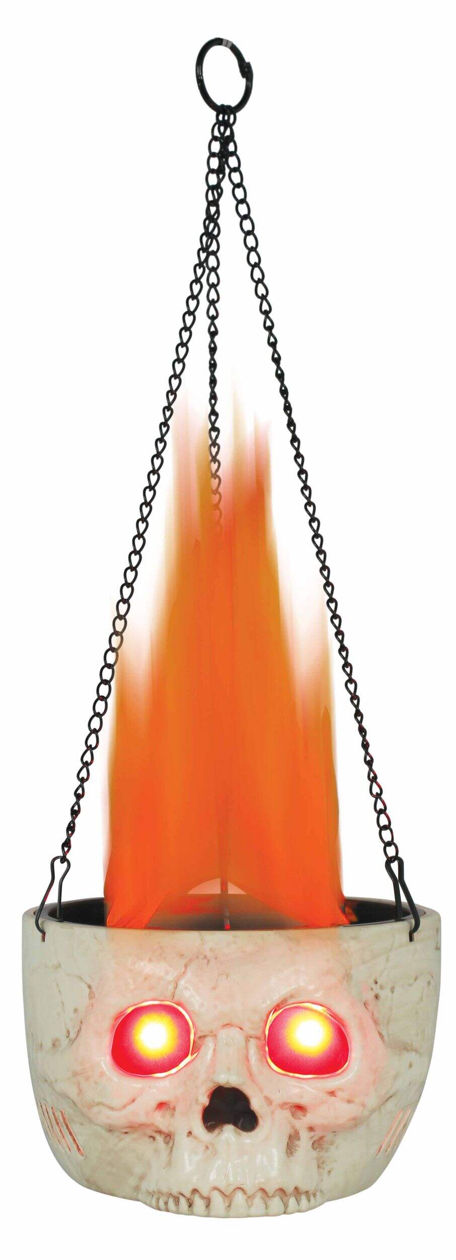 Light-Up Flaming Skull Chandelier, Batteries Included, 18-in Front_Flat