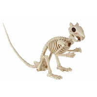 Sitting Skeleton Squirrel Halloween Decoration, 7-in