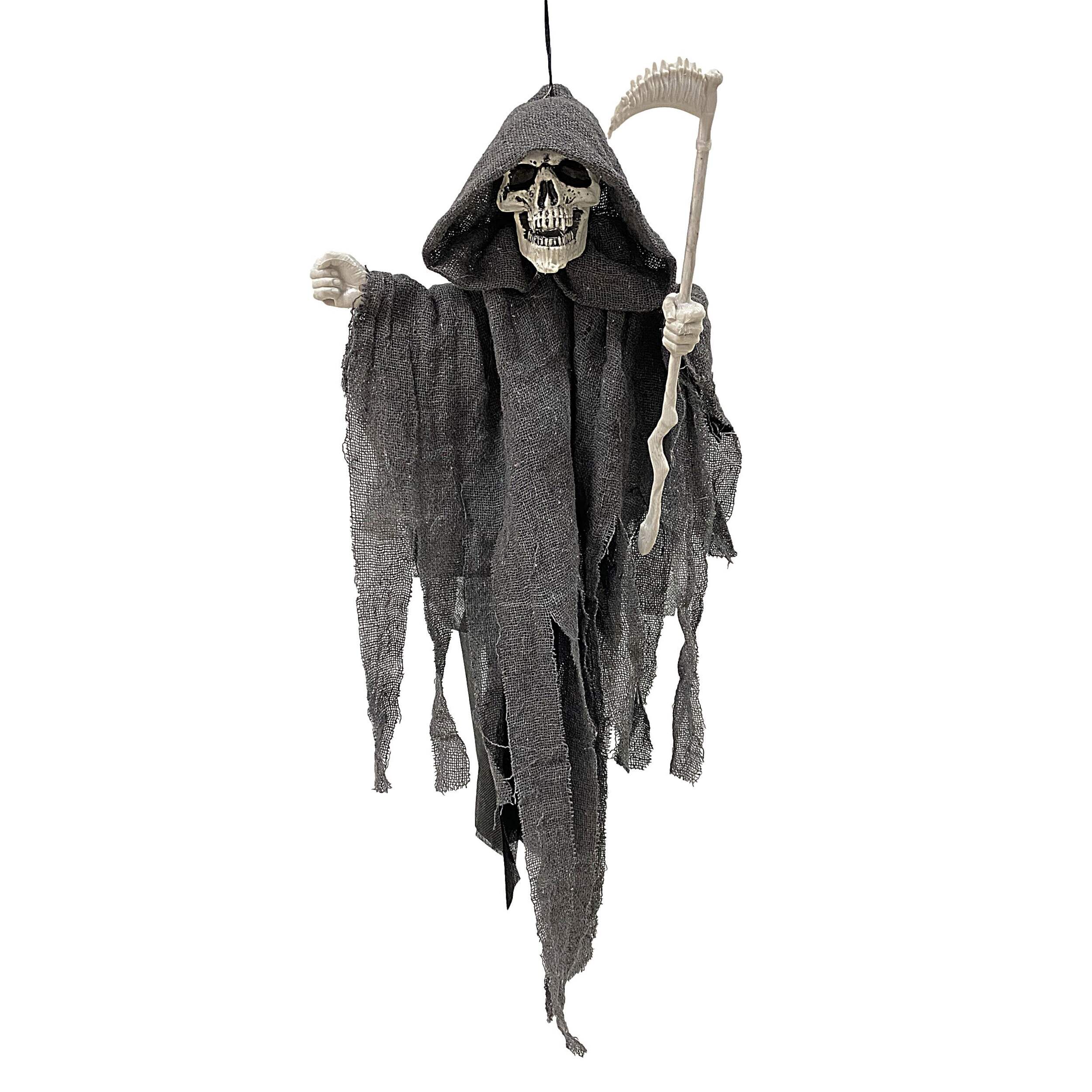 For Living Hanging Reaper with Scythe Halloween Decoration, 20-in Front_Flat