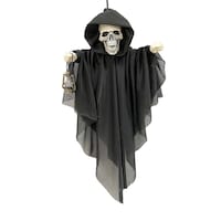 For Living Hanging Black Reaper Halloween Decoration, 20-in Front_Flat
