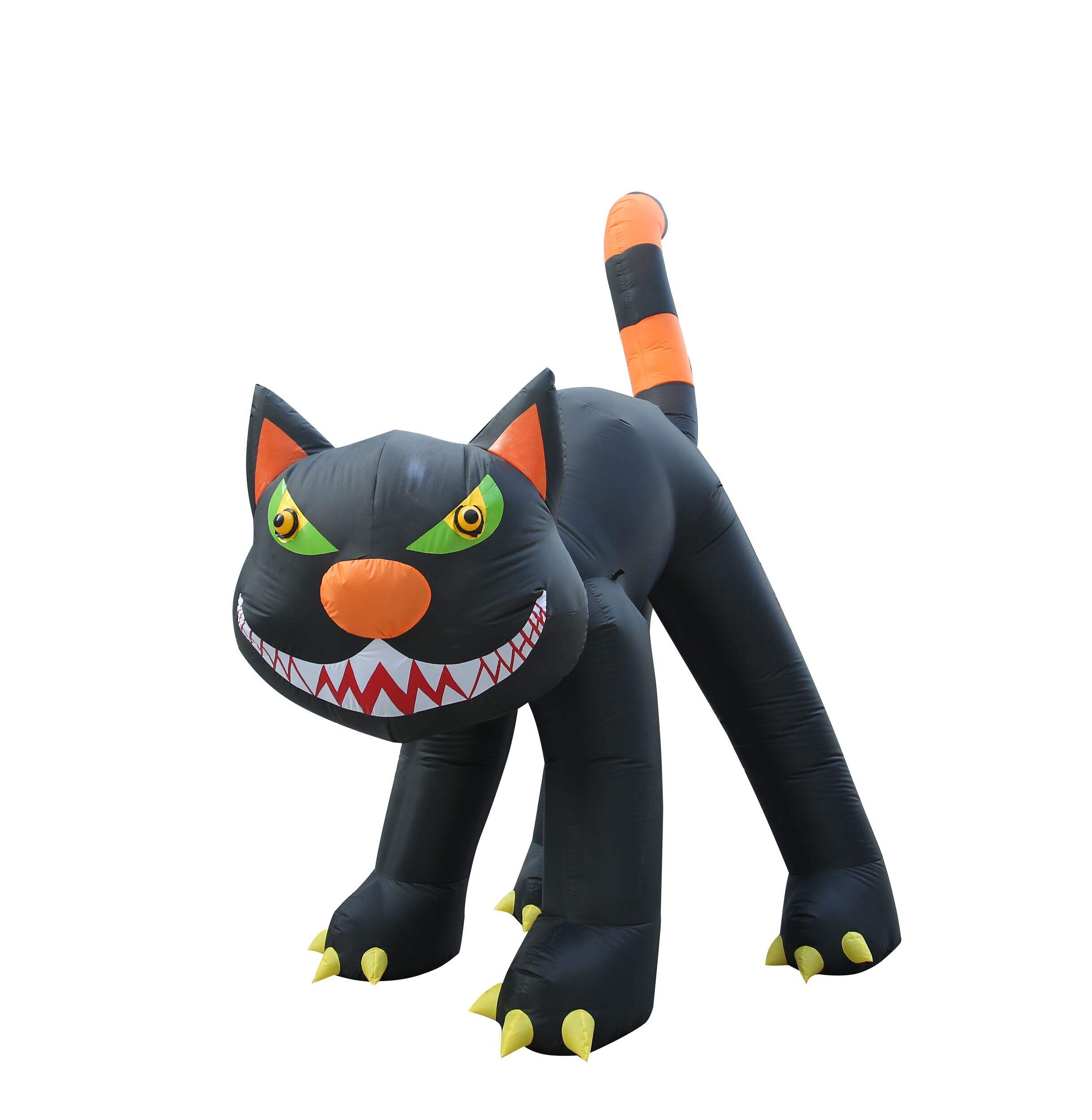 For Living Indoor/Outdoor Inflatable Black Cat, Animated, 10-ft Front_Three_Fourths_Angled_Left