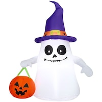 Gemmy Air Blown Trick Or Treat Ghost Decoration, 3.5-ft