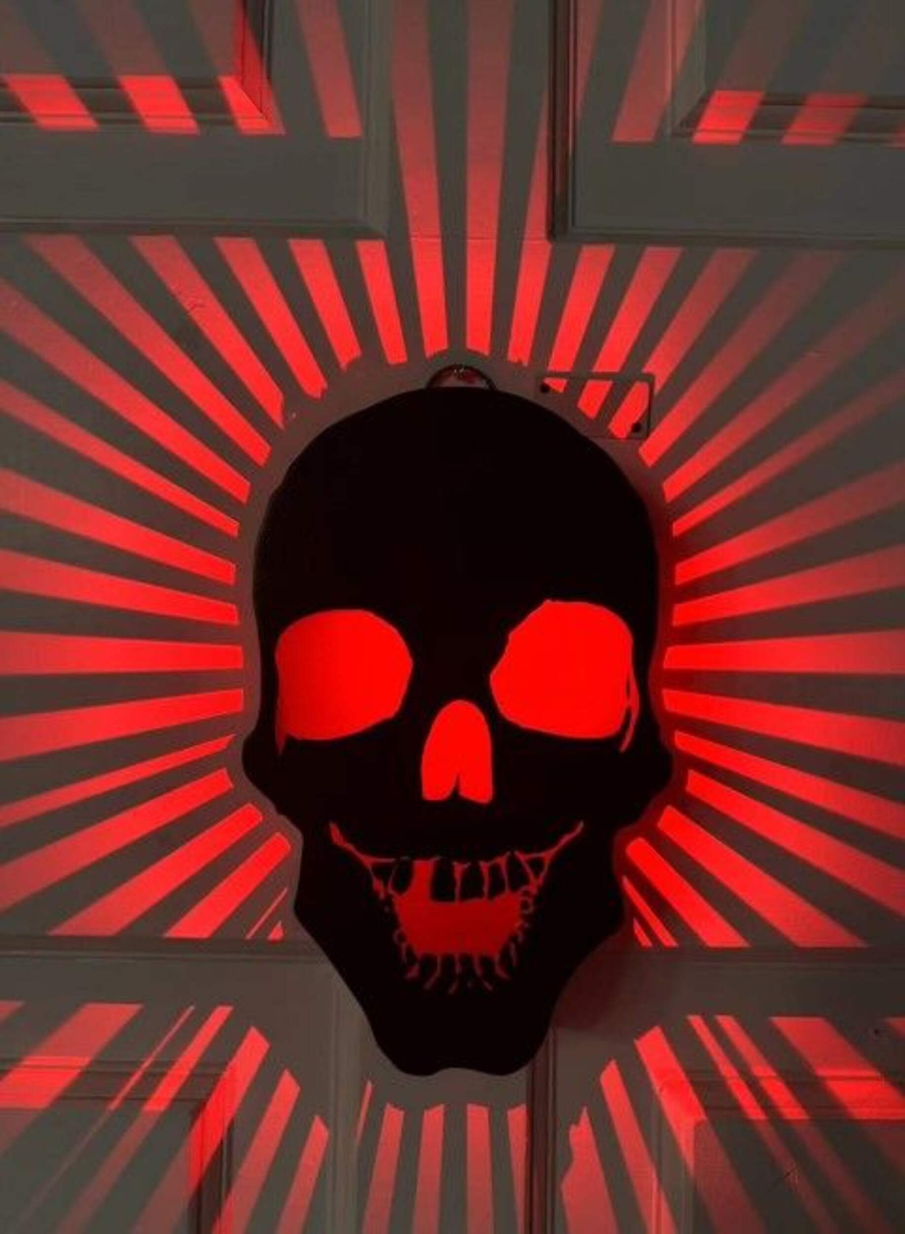 Gemmy Radiant Shadows Skull Light, rouge Front_Flat