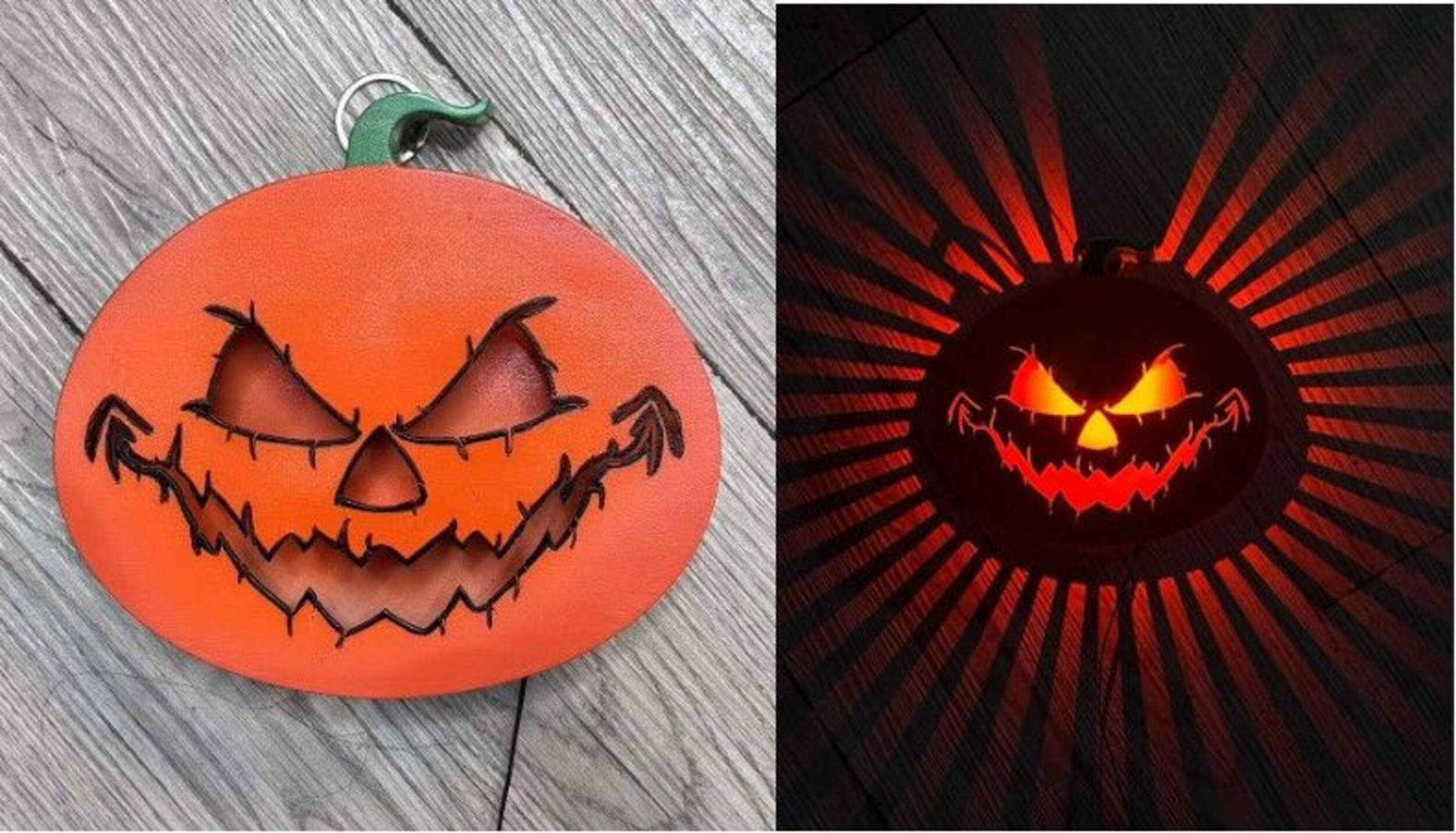 Gemmy Radiant Shadows Battery-Powered Jack-O-Lantern Light, Red Front_Flat