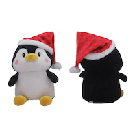 Pingouin de Noël en peluche très doux, noir, 10 po