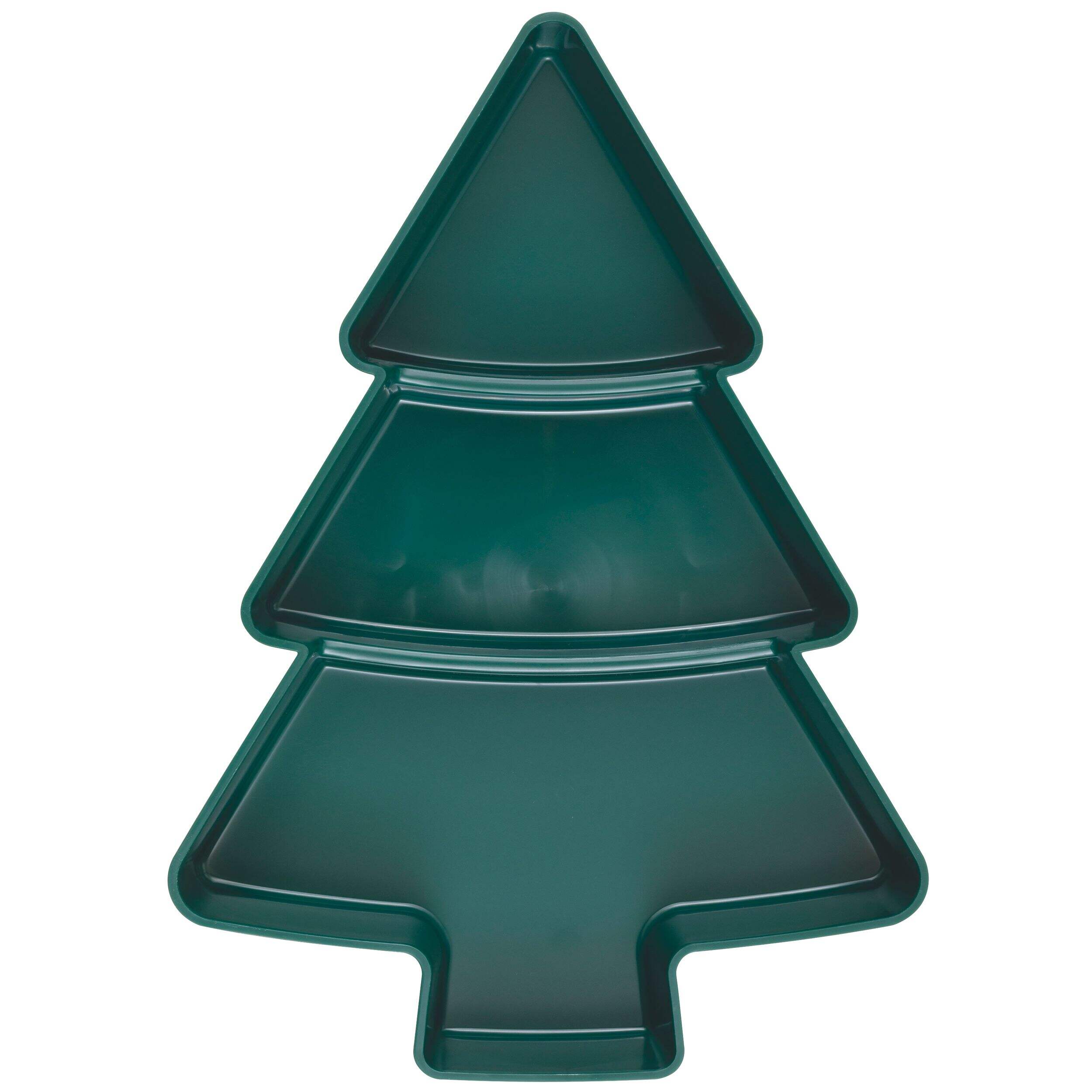 Christmas Tree Shaped Serving Tray for Holiday/Christmas Dinners, 10.2-inx7.3-in Front_Flat
