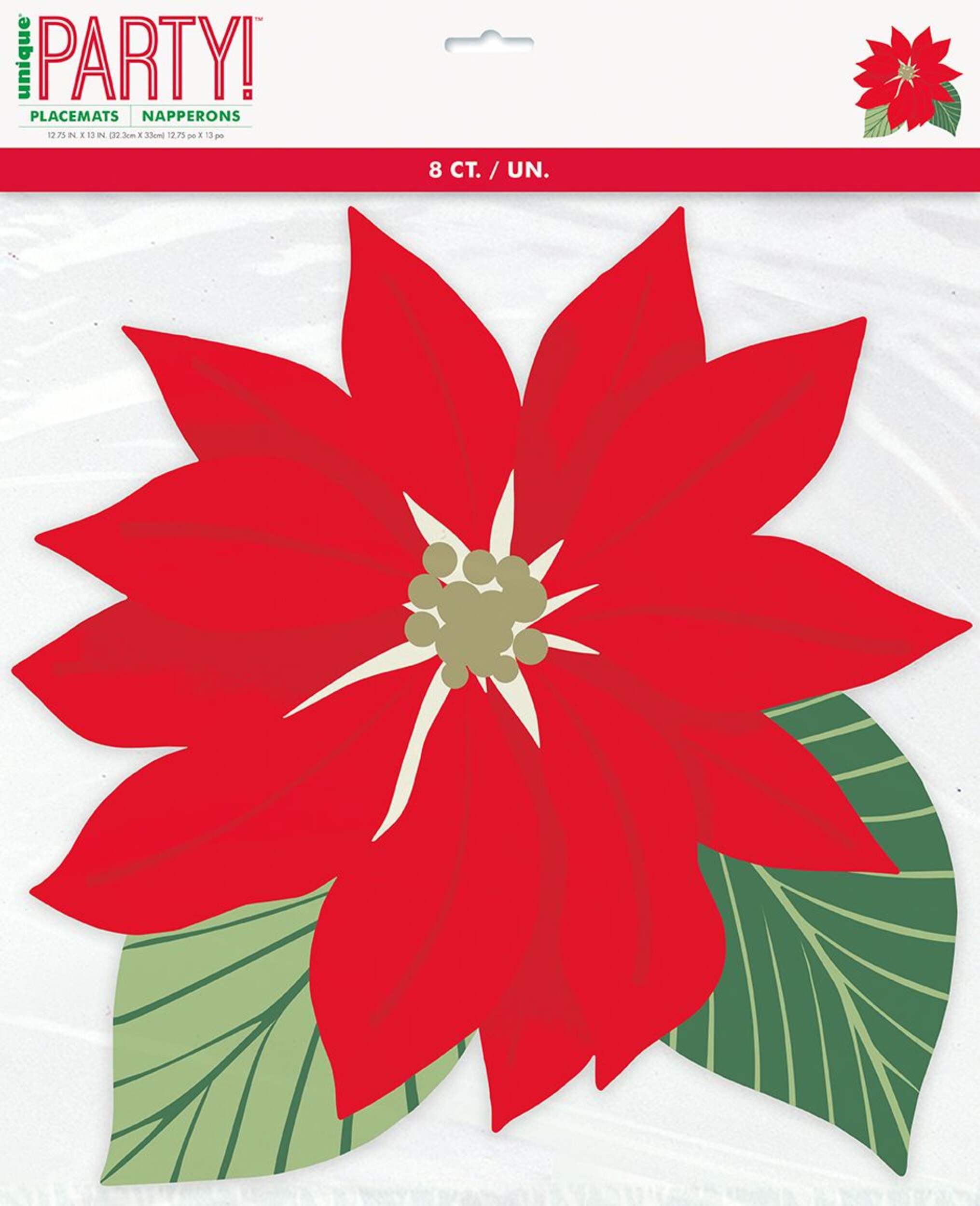 Christmas Blooming Holly Placemats, 8-ct Front_Flat
