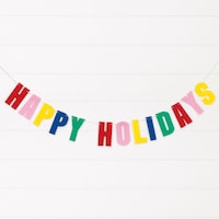 Christmas "Happy Holidays" Felt Garland Holiday Decoration, 8-ft Front_Flat