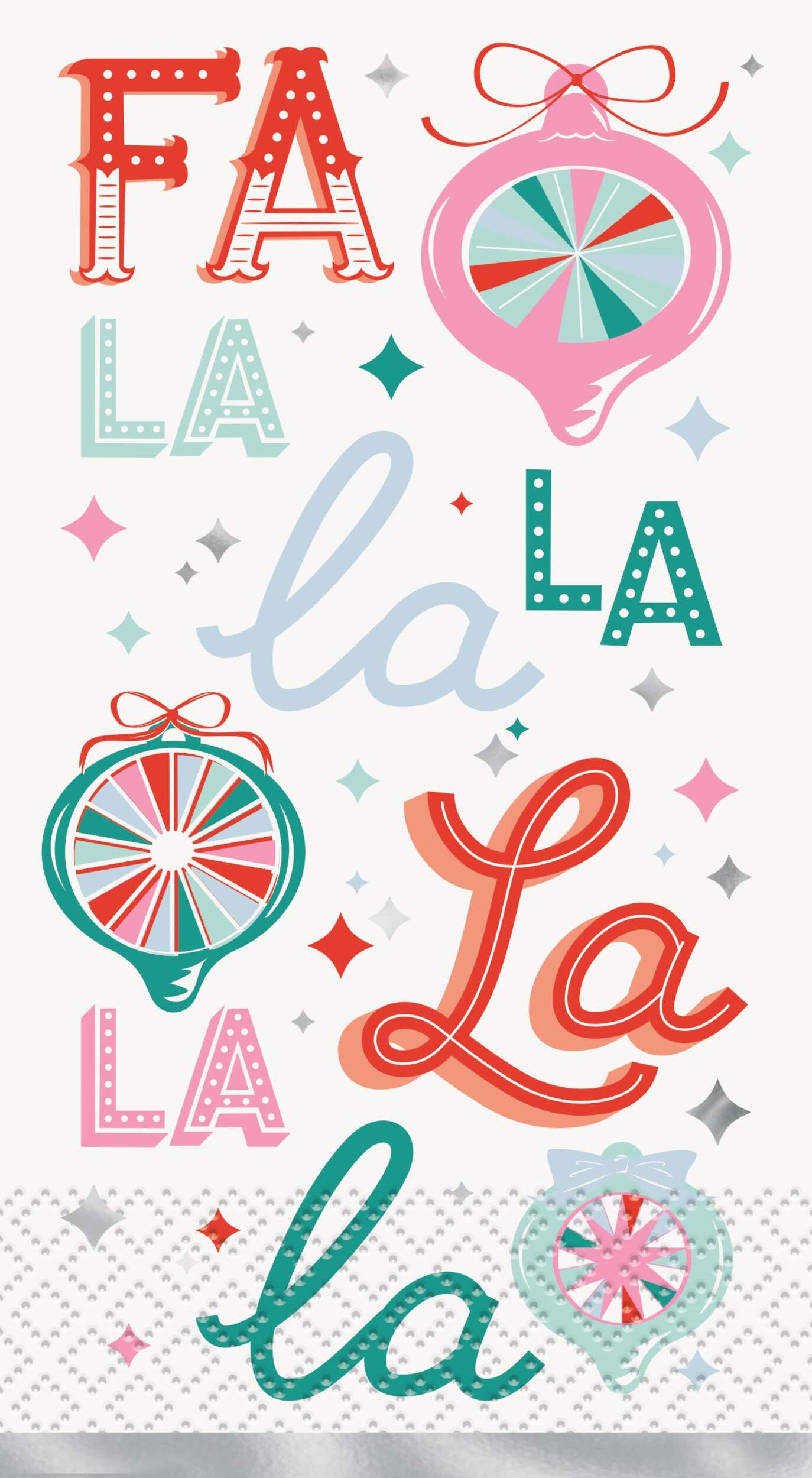 Christmas Bright Santa FaLaLa Napkins, 2-Ply,  16-ct Overhead_Flat