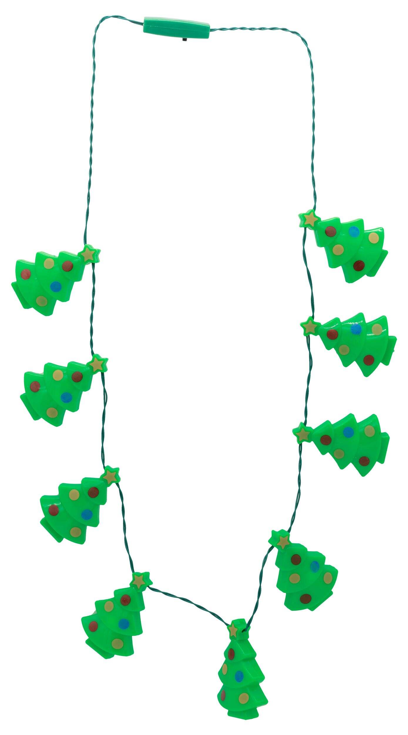 Christmas Peppermint Tree Light-Up Necklace Front_Flat