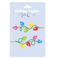 Holiday Lights Mixed Bobby Pin Hair Clips, Multi-Colour, 3-pk, Wearable Accessory for Christmas Front_Flat