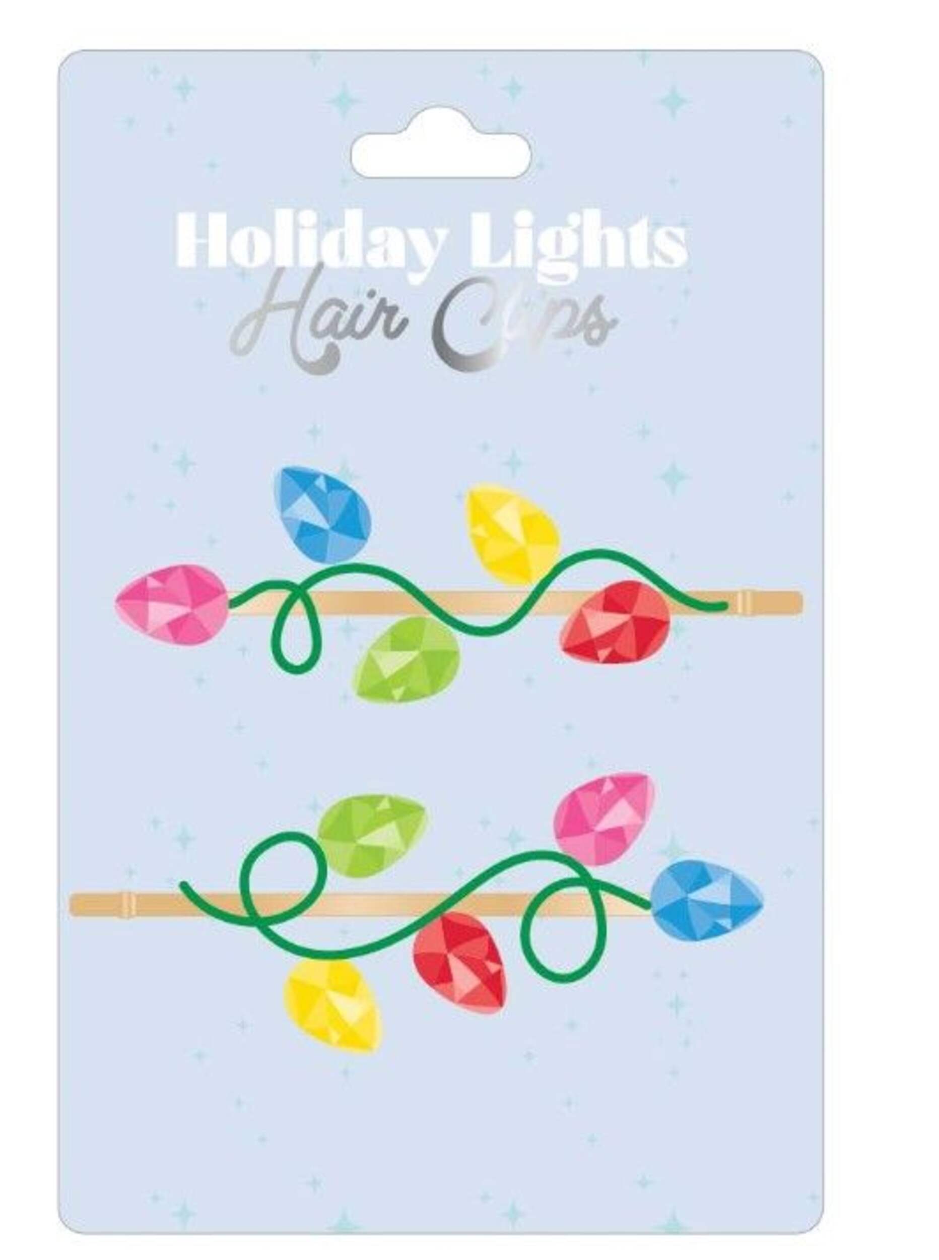 Holiday Lights Mixed Bobby Pin Hair Clips, Multi-Colour, 3-pk, Wearable Accessory for Christmas Front_Flat