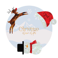 Festive Icon Claw Hair Clips, Multi-Colour, 3-pk, Wearable Accessory for Christmas Front_Flat