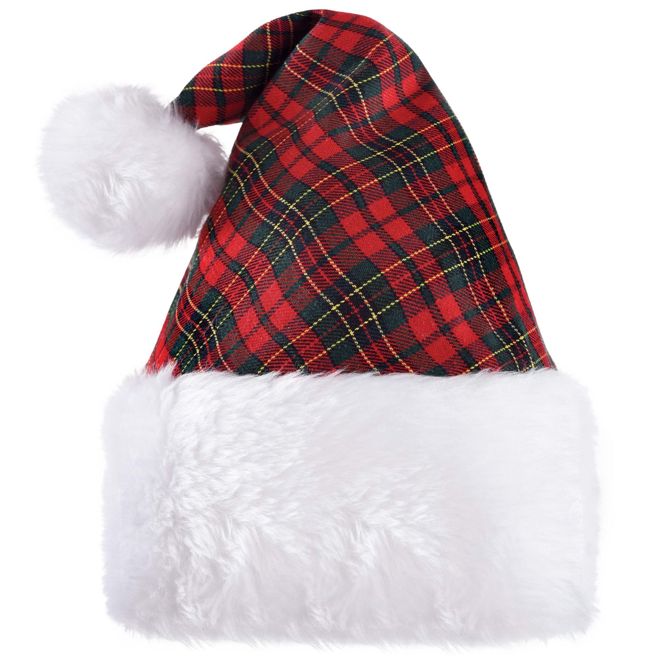 Christmas Plaid Santa Hat Party City