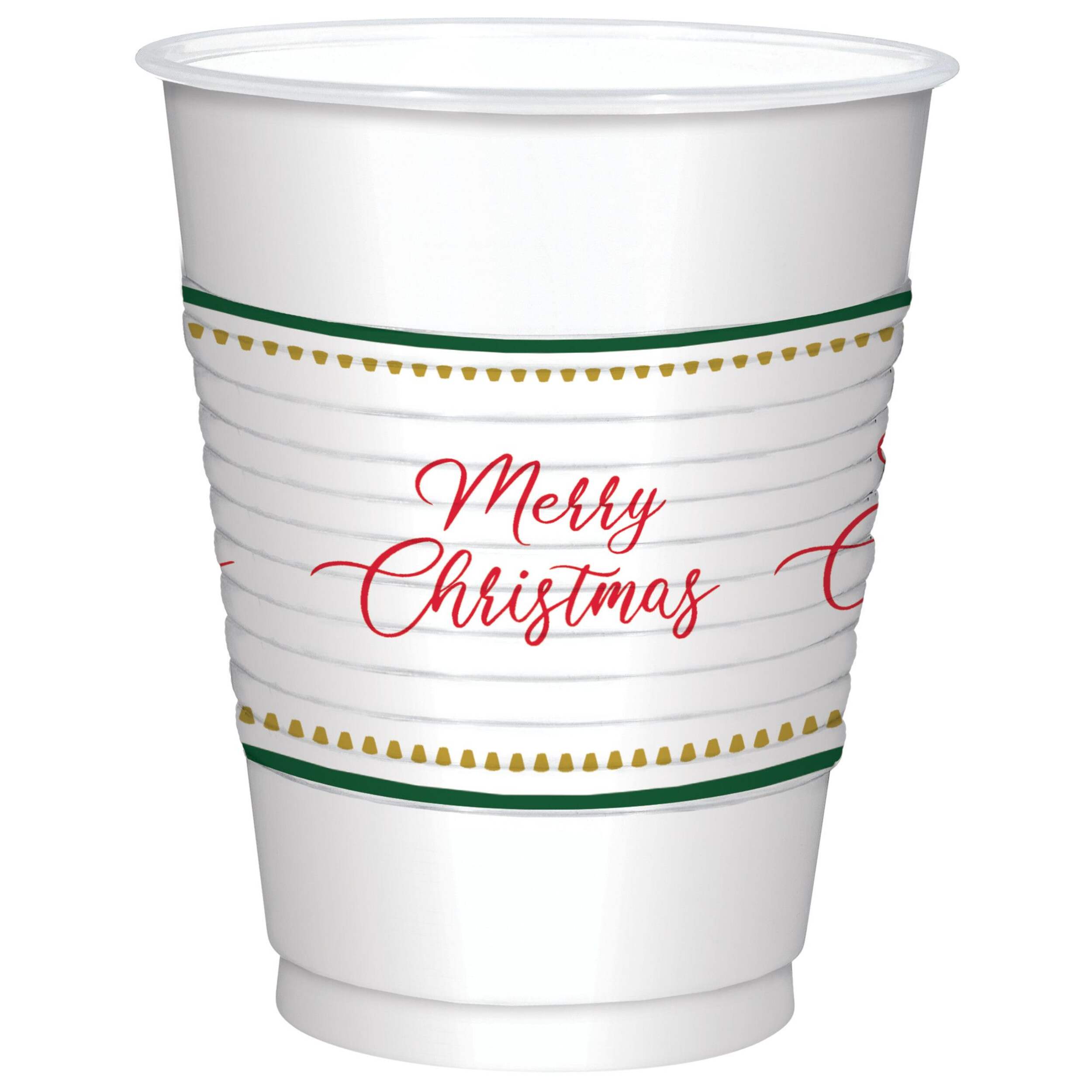 Christmas Elegant Evergreen Plastic Cups, 18oz, 25ct Party City