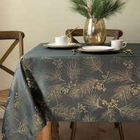 Christmas Traditional Fabric Table Cover, 60-in x 84-in CloseUp