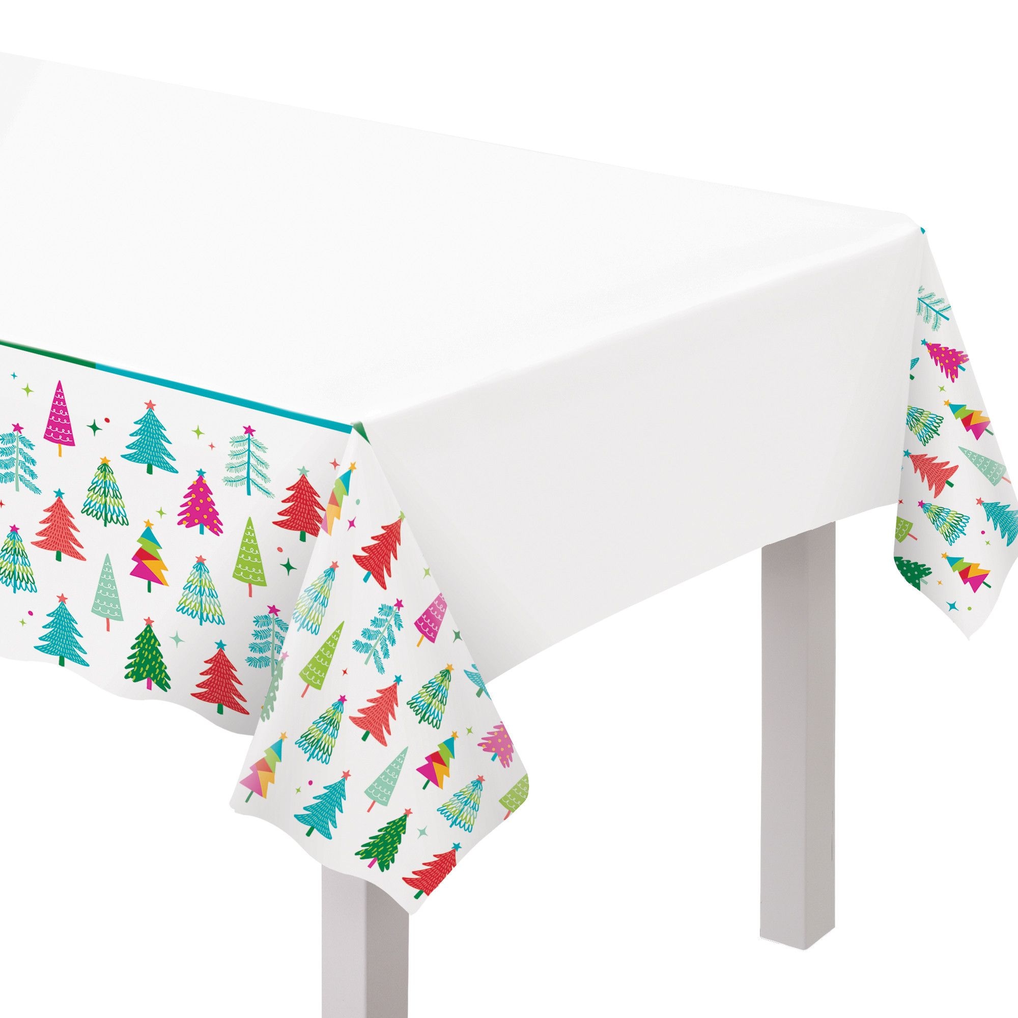 Christmas Merry Everything Plastic Table Cover, 54in x 102in Party City