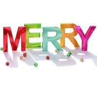 Décoration centre de table affiche Merry, multicolore, pour Noël Front_Angled_Right