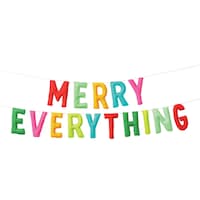 Christmas "Merry Everything" Felt Banner for Holiday Decoration, 8-ft Front_Flat
