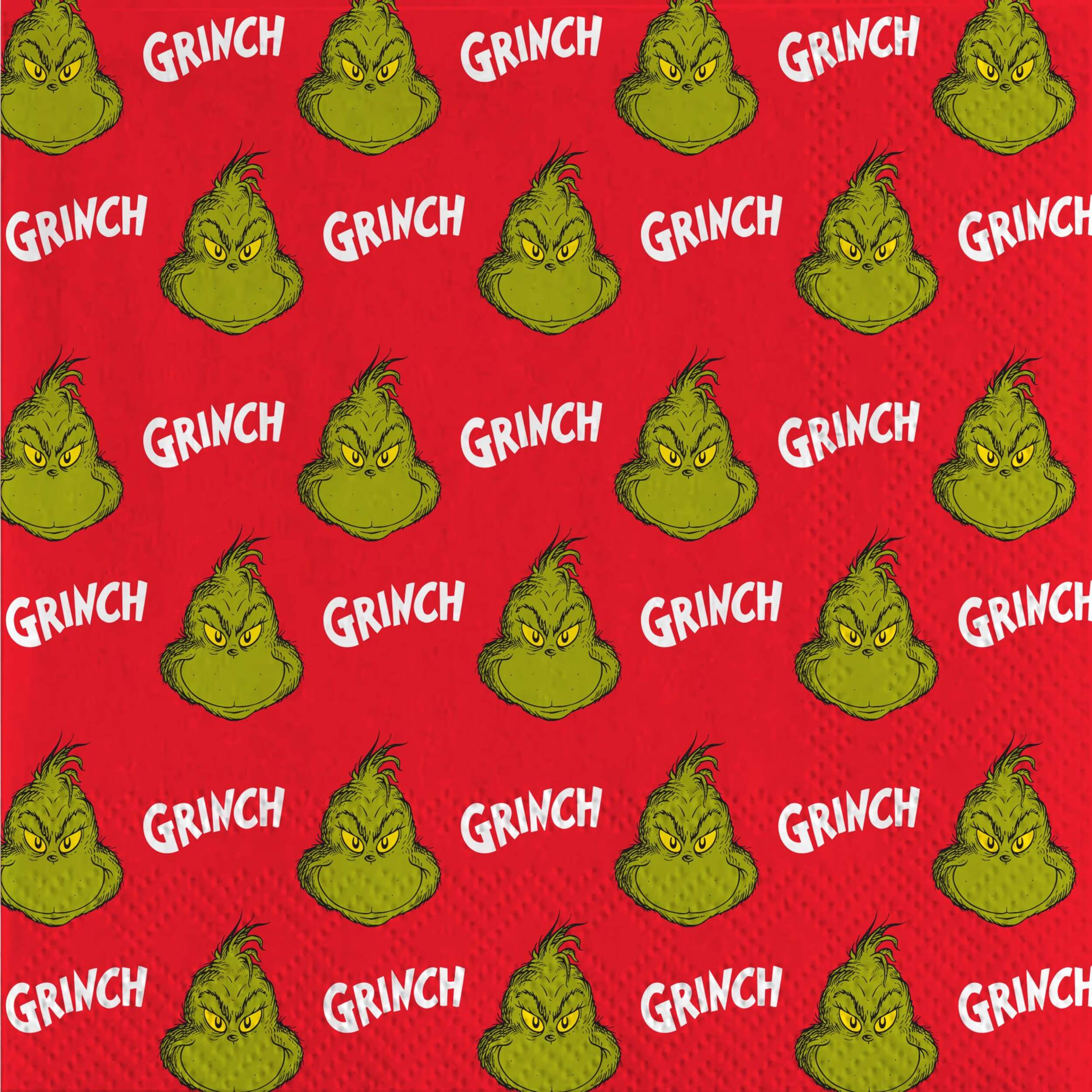 Dr. Seuss Christmas Grinch Beverage Napkins, 18-pk Overhead_Flat