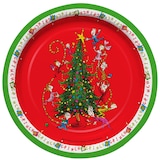 Dr. Seuss Christmas 9-in Grinch Tree Lunch Plates, 12-pk Overhead_Flat