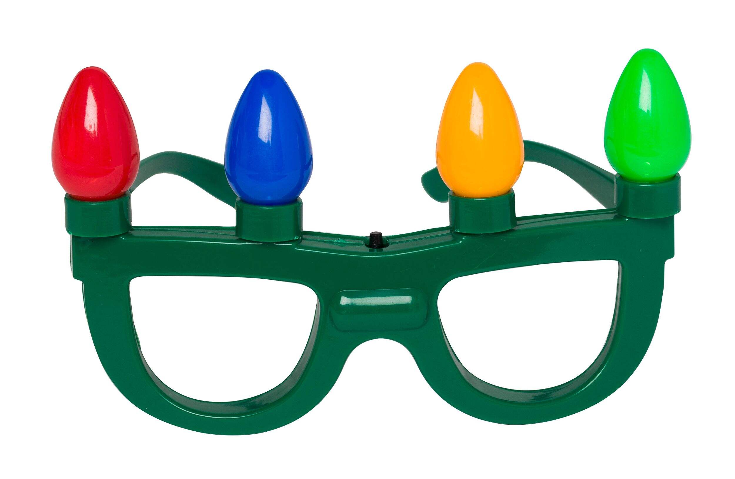 Christmas Lights LED Light-Up Holiday Glasses, Multi-Coloured, Child Standard, One Size, Wearable Costume Accessory for Christmas Front_Flat