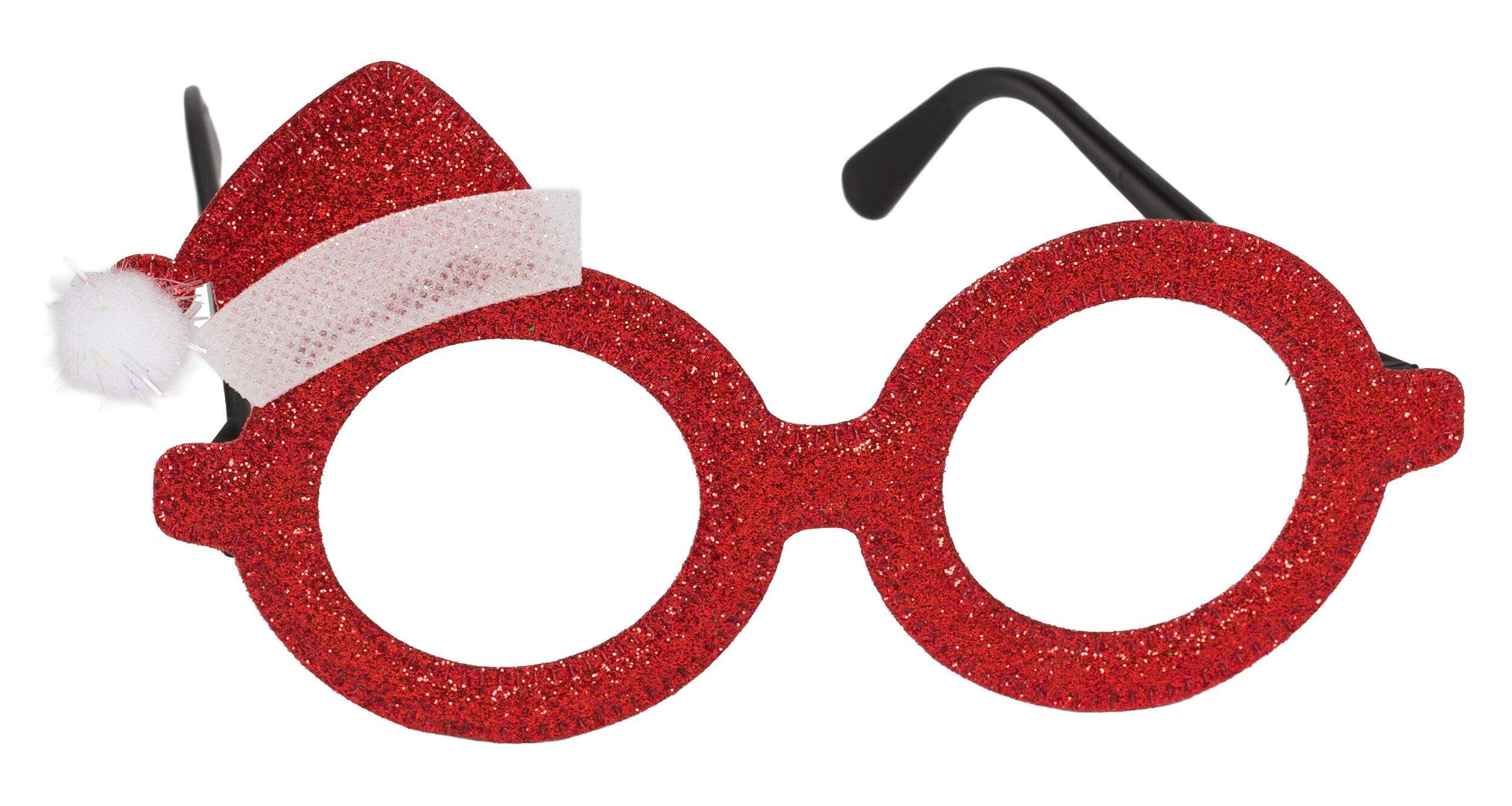 Santa Hat Holiday Glasses, Red, Child Standard, One Size, Wearable Costume Accessory for Christmas Front_Angled_Right