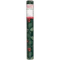 Blooming Paper Disposable Table Runner Decoration, Green, 86x12-in, for Christmas