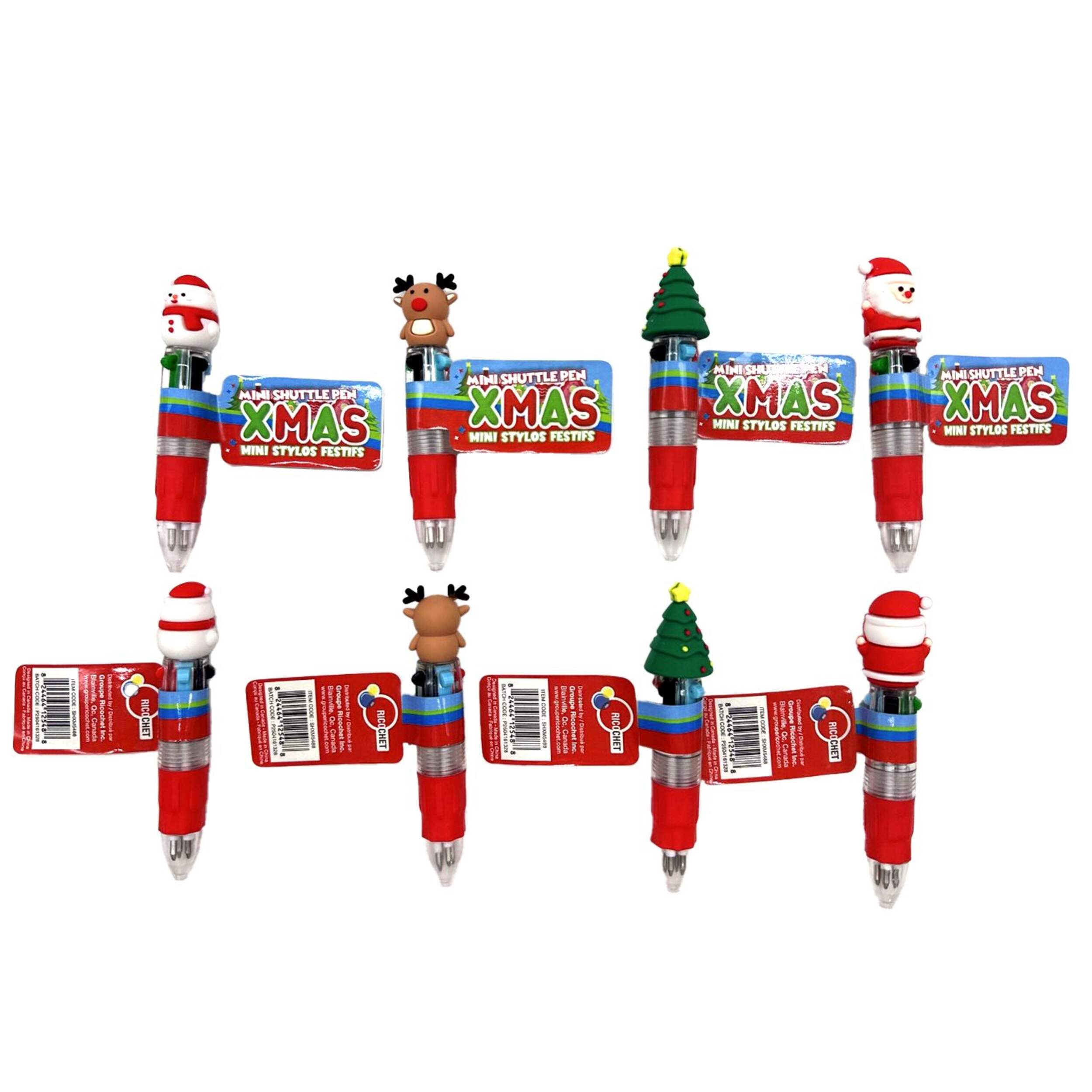 Christmas 4-Colour Mini Shuttle Pens, Various Characters Composite_or_Mixed