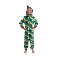 Christmas 3D Stuffed Star Tree Onesie, Child Front_Flat