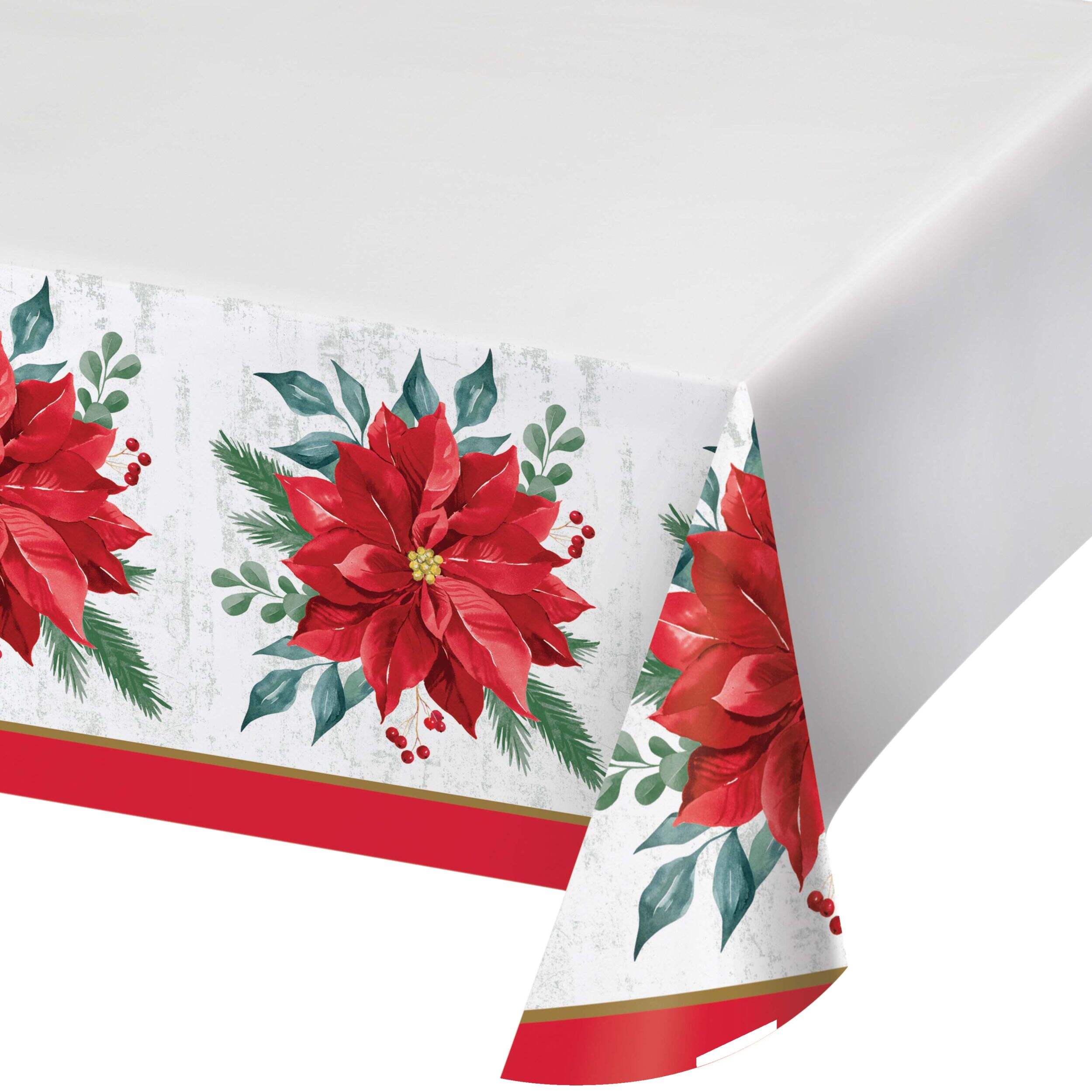 Festive Floral 54x96-in Multicoloured Rectangular Disposable Paper Table Cover CloseUp