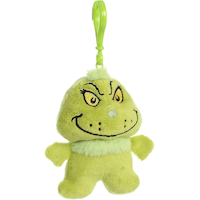 Peluche à pince Le Grincheux en père Noël, 4 po Front_Angled_Right