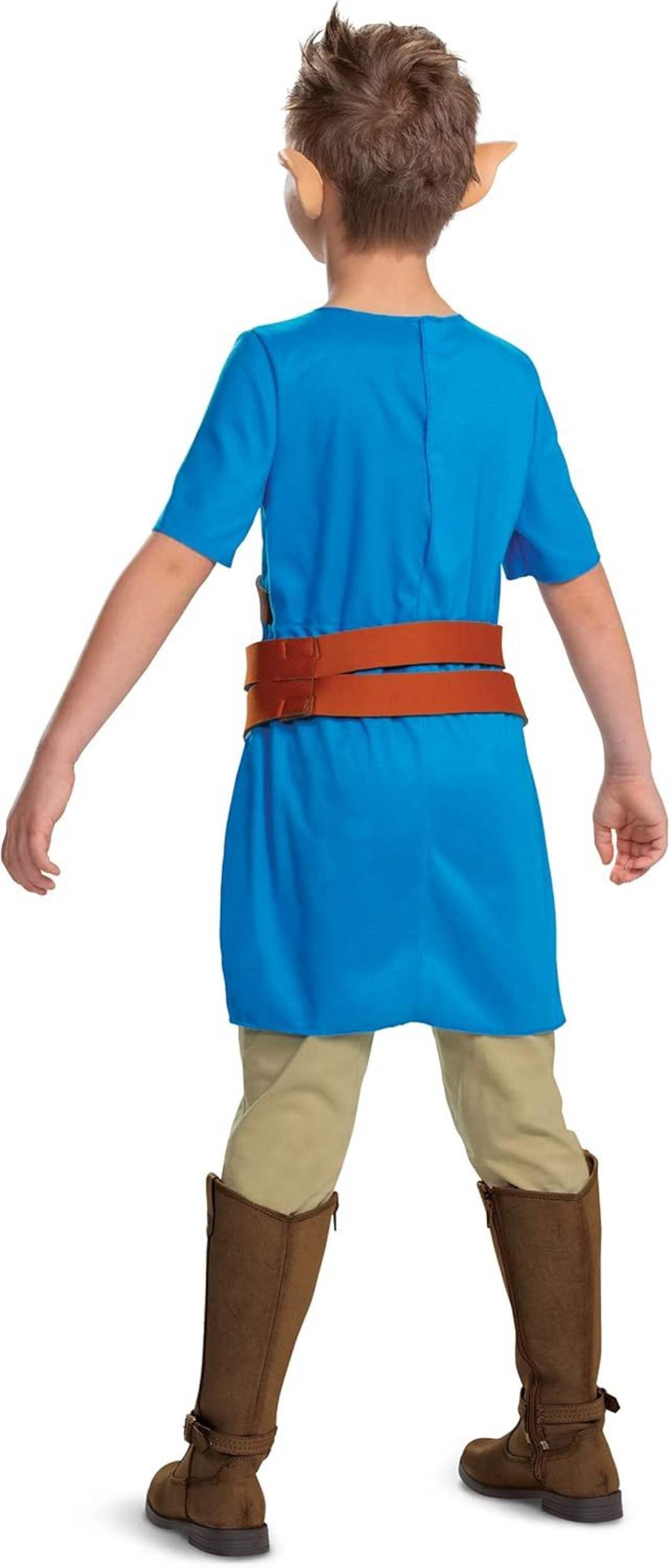 Nintendo The Legend of Zelda Link Halloween Costume, Blue Tunic with Ears, Kids, Assorted Sizes Back_Angled_Left