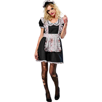 Horror Maid Dress Halloween Costume with Hat, Multi-Colour, Adult, Assorted Sizes