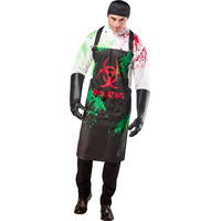 Sinister Scientist Halloween Costume with Apron and Gloves, White, Adult, Assorted Sizes