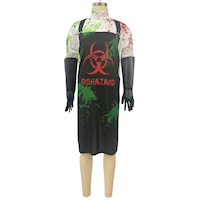 Sinister Scientist Halloween Costume with Apron and Gloves, White, Adult, Assorted Sizes