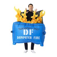 Inflatable Dumpster Fire Halloween Costume, Multi-Colour, Adult, Standard Front_Flat