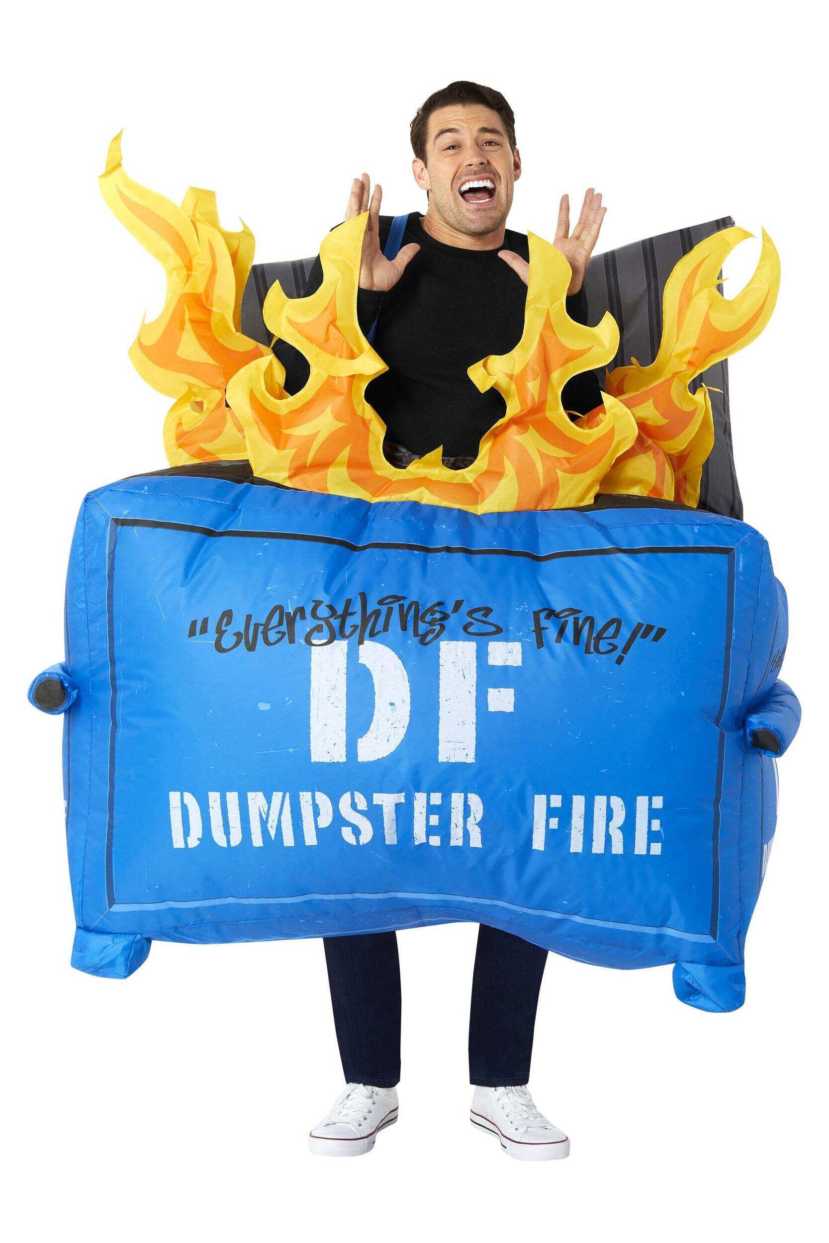Inflatable Dumpster Fire Halloween Costume, Multi-Colour, Adult, Standard Front_Flat
