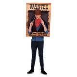 Wanted Western Halloween Costume with Accessories, Brown, Adult, One Size Front_Flat