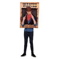 Wanted Western Halloween Costume with Accessories, Brown, Adult, One Size