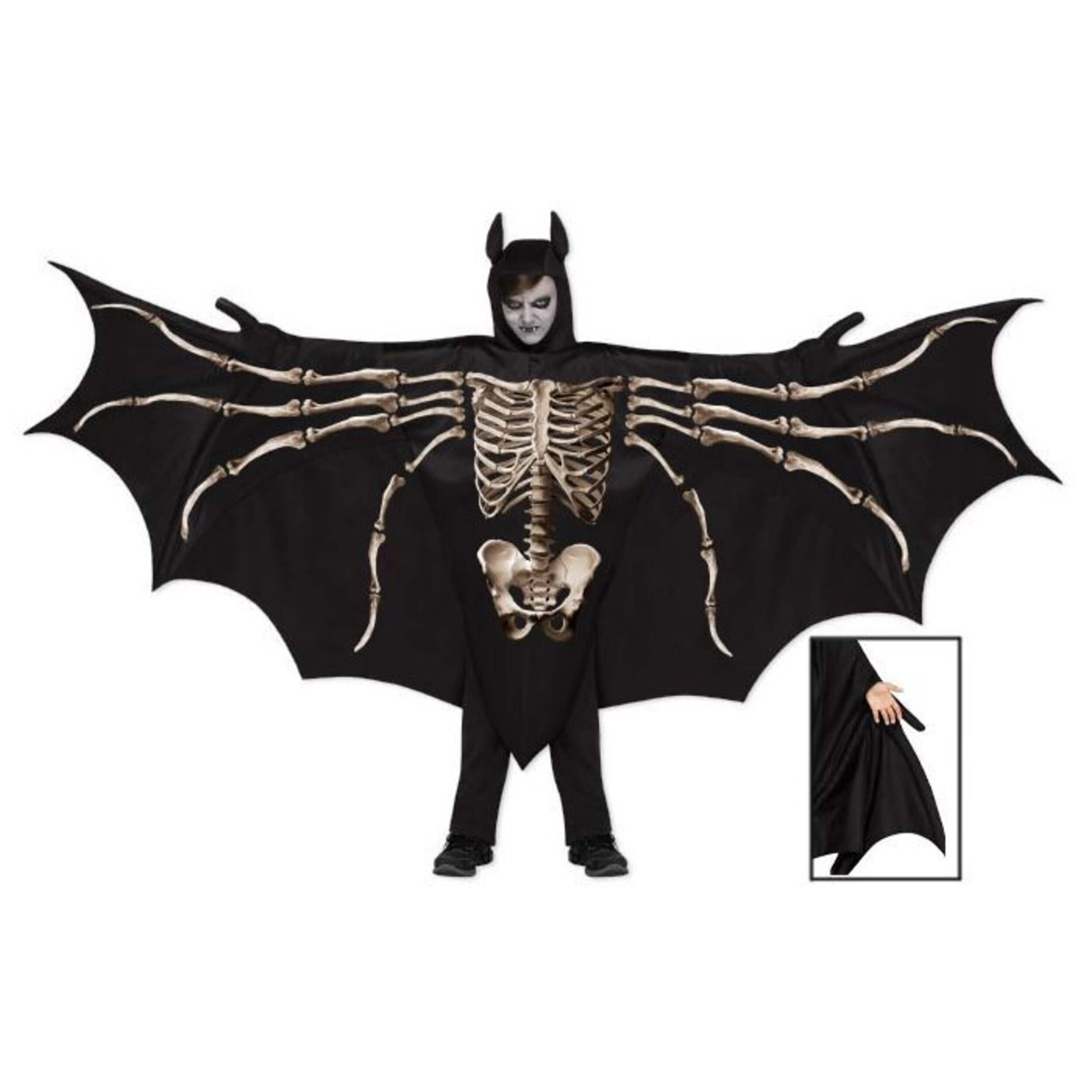Wicked Wing Bat Halloween Costume, Black, Child, Medium Front_Flat