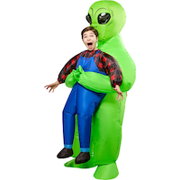 Inflatable Alien Abduction Halloween Costume, Green/Blue/Red, Child, One Size Front_Angled_Left