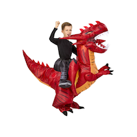 Red Dragon Inflatable Ride On Halloween Costume, Multi-Colour, Child, Standard Front_Three_Fourths_Angled_Left
