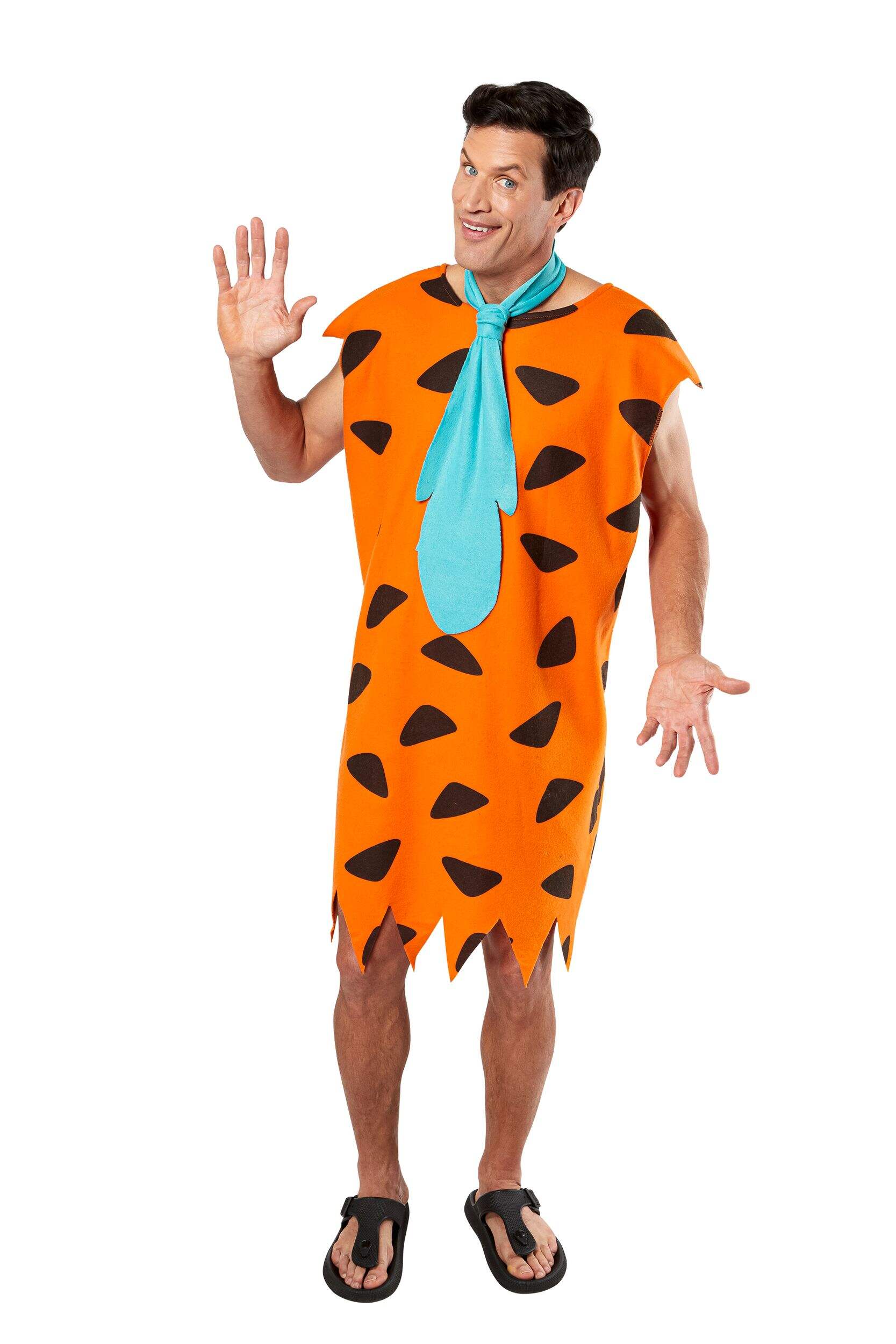 Fred Flintstone Halloween Costume with Necktie, Multi-Colour, Adult, X-Large Front_Flat