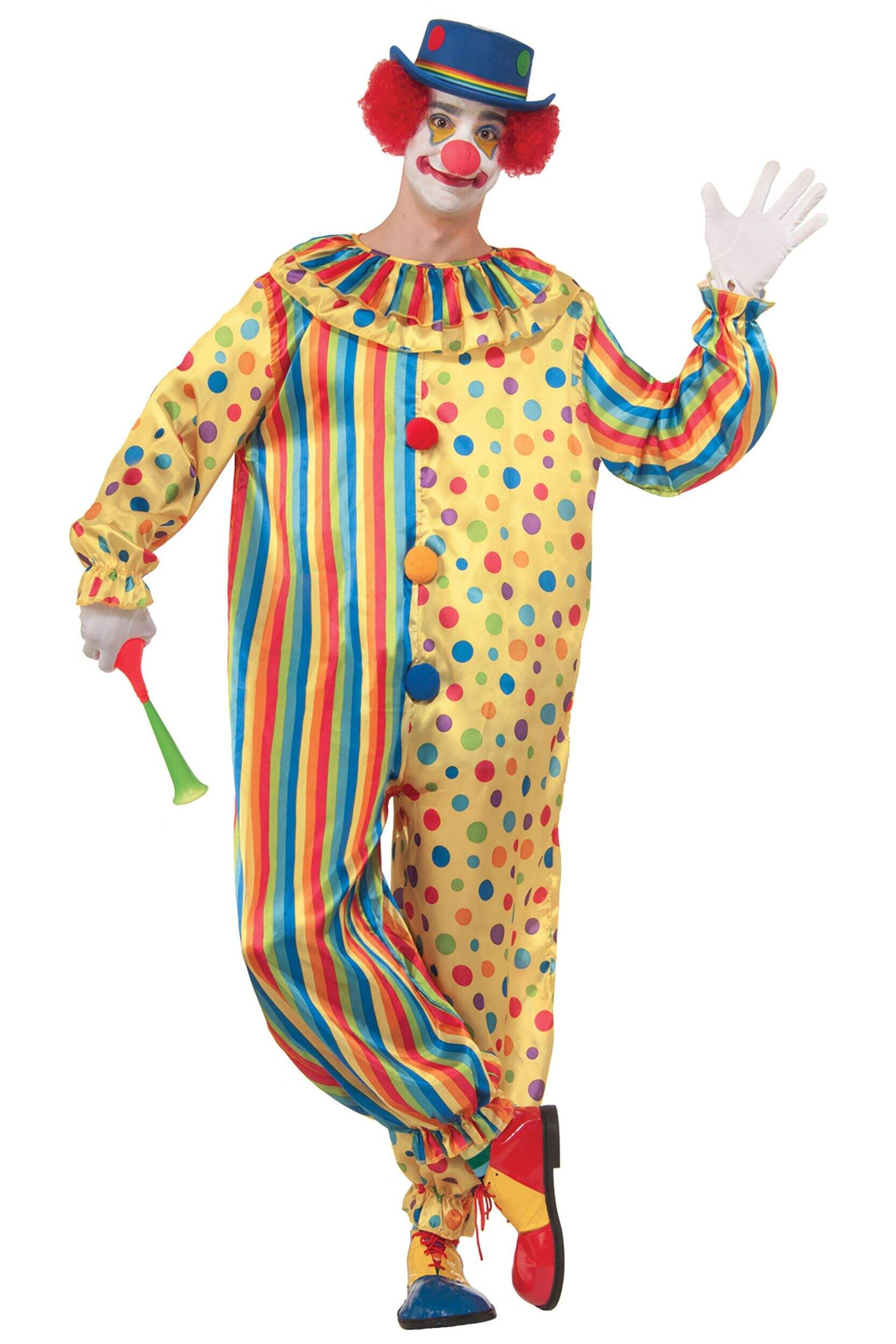 Spots The Clown Halloween Costume, Multi-Colour, Adult, Standard Front_Flat