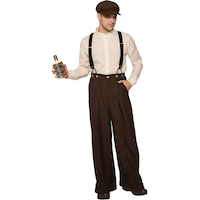1920s Bootlegger Halloween Costume, Adult, One Size Front_Flat